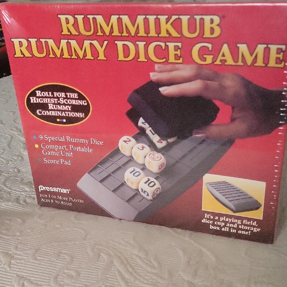 Black and White Rummikub Dice Board Game